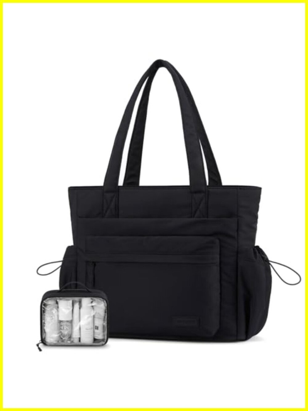 Quilted Puffer Tote Bag for Women, 15.6" Laptop Work Bag with 12 Pockets